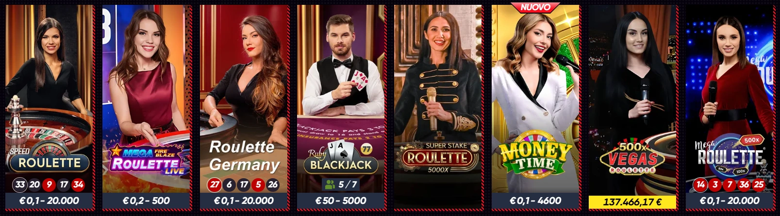 Live casino QuickWin con dealer reali