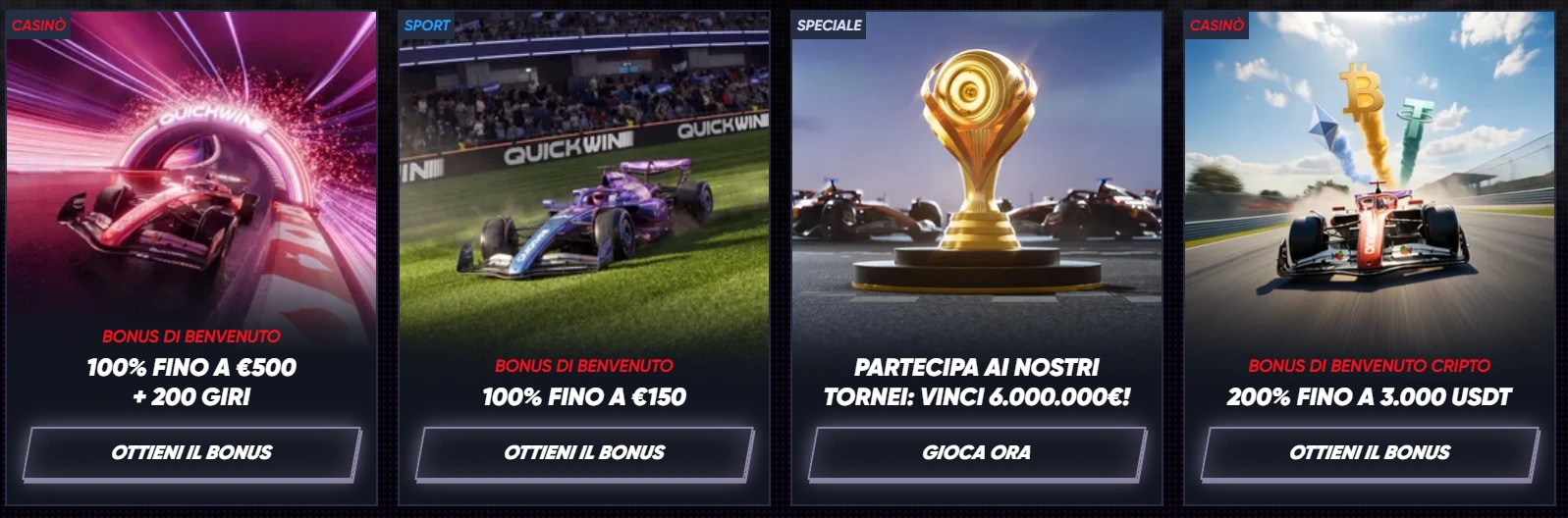 Promozioni e bonus di benvenuto QuickWin